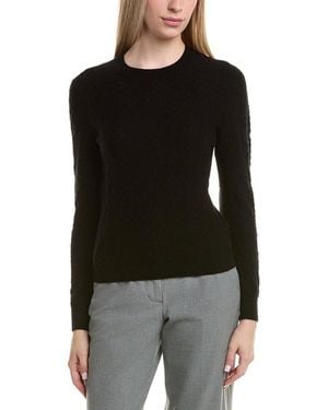 Bruno Magli Cable Crewneck Wool & Cashmere-Blend Sweater - Black