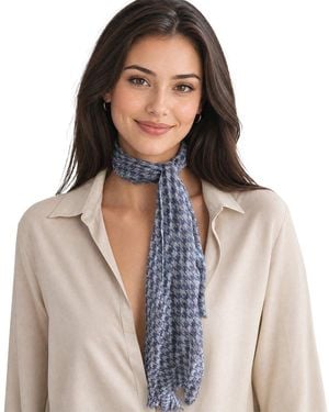 Blue Pacific Elephant Houndstooth Neckerchief - Metallic