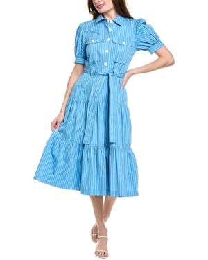 10 Crosby Derek Lam Buffy Midi Dress - Blue