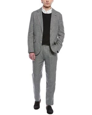 Brunello Cucinelli 2Pc Linen & Wool-Blend Suit - Gray