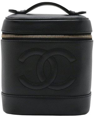 CHANEL Caviar Vanity Bag Cosmetic Pouch (authentic Pre-loved) - Black