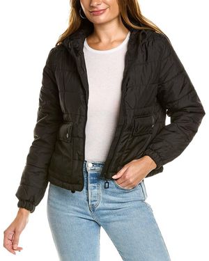 Urban Republic Thin Quilted Hooded Jacket - Black