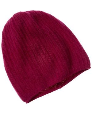 Portolano Stitched Slouchy Cashmere Hat - Red