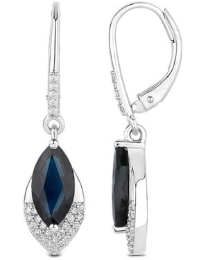 Diana M. Jewels 14K 2.79 Ct. Tw. Diamond & Sapphire Earrings - Blue