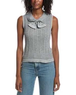Nanette Lepore Tie Front Jumper Vest - Blue