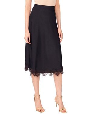 Cece Satin Bias Midi Skirt - Black