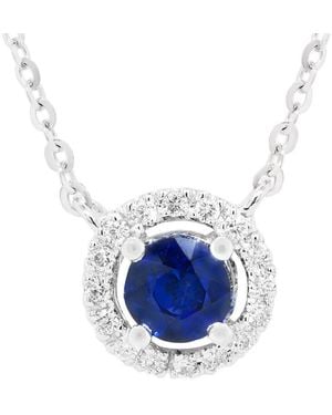Diana M. Jewels Fine Jewellery 14k 0.72 Ct. Tw. Diamond & Sapphire Pendant - Blue
