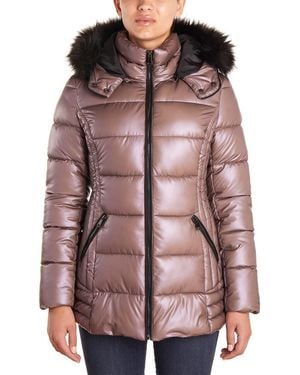 Nanette Lepore Quilted Faux Fur Hood Puffer Jacket (plus Size) - Red