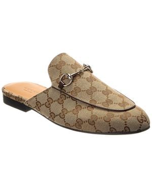 Gucci Princetown Gg Canvas Mule - White
