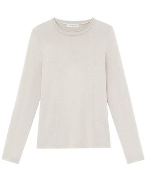 Lafayette 148 New York Long Sleeve Crewneck T-Shirt - White