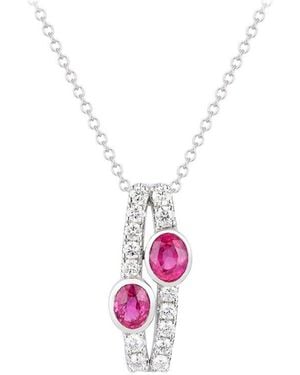 Gregg Ruth 14K 1.41 Ct. Tw. Diamond & Ruby Pendant - Pink
