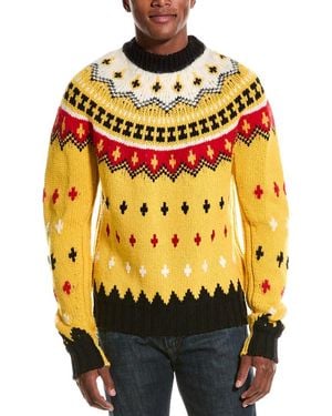 Moncler Wool & Alpaca-blend Crewneck Jumper - Yellow