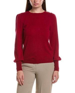 Bruno Magli Button Shoulder Wool & Cashmere-blend Jumper - Red
