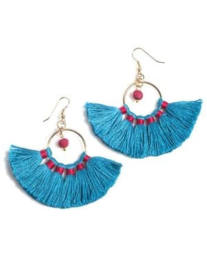 Shiraleah Sonya Fringe Earrings - Blue