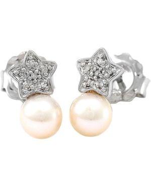 Pearls 0.05 Ct. Tw. Diamond Pearl Earrings - Grey