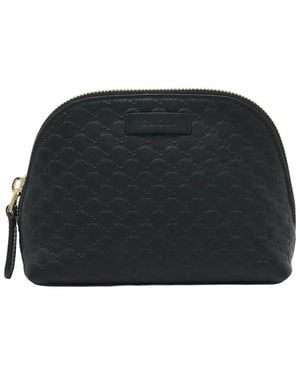 Gucci Black Microssima Leather Cosmetic Pouch (authentic Pre-loved)