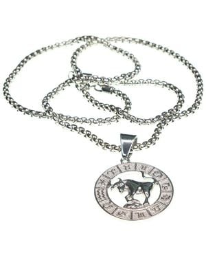 jean claude Dell Arte Stainless Steel Taurus Pendant Necklace - Metallic