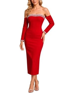 Amanda Royal Midi Dress - Red