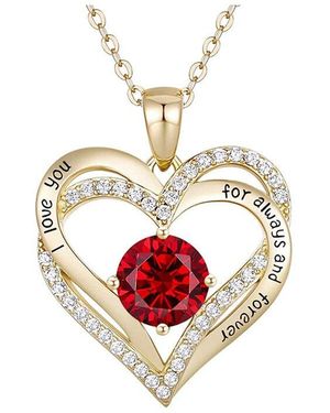 Genevive Jewelry 14k Plated "love" Pendant Necklace - White