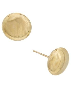 Italian Gold 10K 11Mm Polished Button Stud Earrings - Metallic