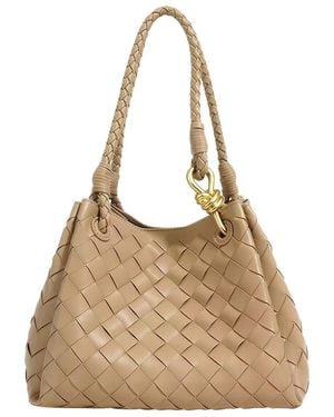 Adele Berto Leather Tote - Natural