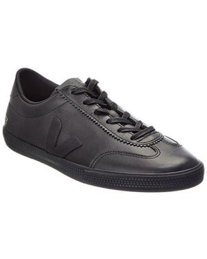Veja Volley Signature Leather Sneaker - Black