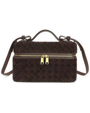 Tiffany & Fred Paris Woven Suede Leather Camera Bag - Black