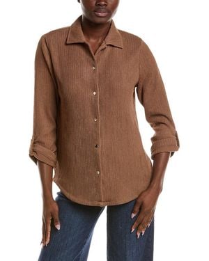 Anne Klein Crinkle Shirt - Brown