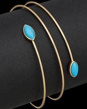 Argento Vivo 18K Over Howlite Coil Bangle - Black
