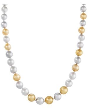 Masako Pearls 14k 9-12mm South Sea Pearl Necklace - Metallic