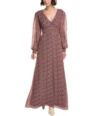 Ba&sh Keira Silk-Blend Maxi Dress - Purple