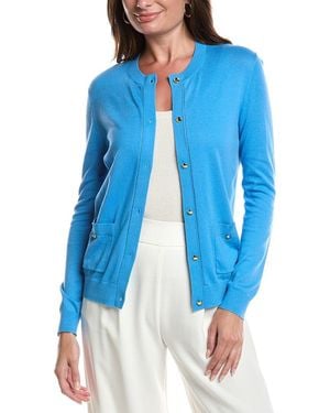 St. John Fine Gauge Cardigan - Blue