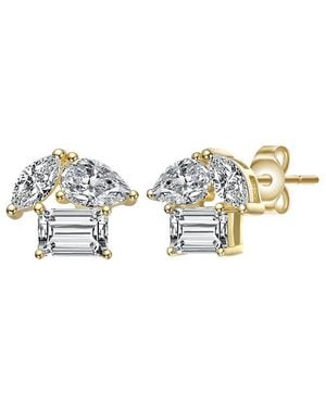 Genevive Jewelry 14k Over Silver Cz Studs - White