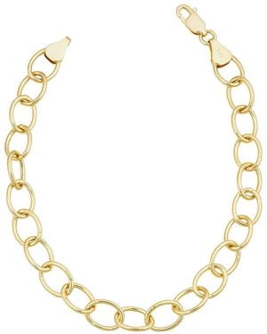 Italian Gold 14k Oval Link Chain Bracelet - Metallic