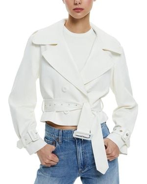 Alice + Olivia Keith Cropped Trench Coat - White