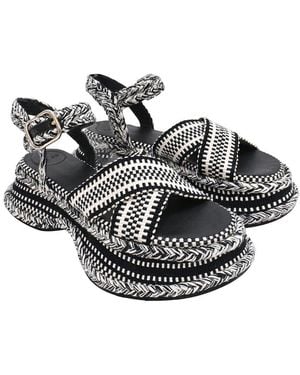 Chloé Cotton Meril Monochrome Woven Flatform Sandal (Authentic Pre- Loved) - Black