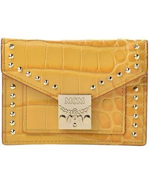 MCM Croc-Embossed Leather Wallet - Metallic