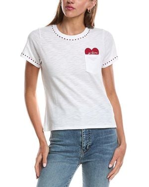 Cinq À Sept Heart Pocket Shrunken T-Shirt - White
