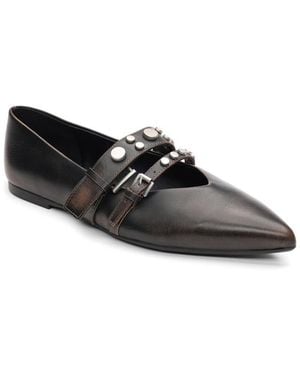 Ash Britnie Leather Flat - Black