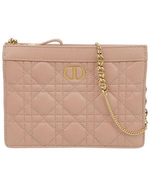 Dior Caro Chain Pouch Crossbody Bag (Authentic Pre-Loved) - Natural