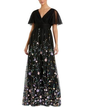 Mac Duggal Faux Wrap Midnight Gown - Black