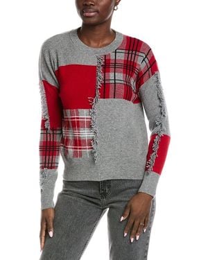 Autumn Cashmere Patchwork Cashmere Sweater - Red