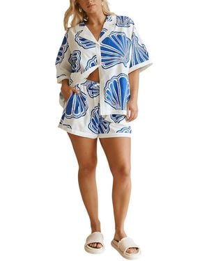 CAMILA BLANCO 2pc Shirt & Short Set - Blue