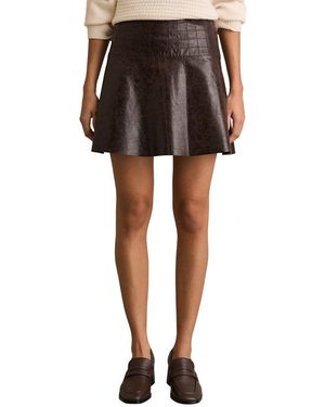 Reiss Charlie Leather Midi Skirt - Black