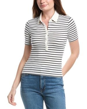 Rag & Bone The Knit Button Polo Shirt - White