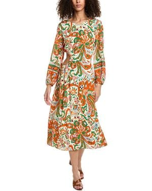 Ba&sh 3/4-Sleeve Midi Dress - Yellow