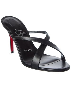 Christian Louboutin Mulazee Cross 80 Leather Sandal - Black