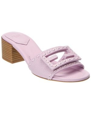 Fendi Baguette Leather Sandal - Pink