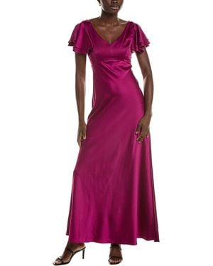 Maison Tara Short Sleeve Maxi Dress - Purple