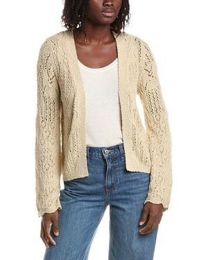Isla Pearl Pointelle Patchwork Cardigan - Blue
